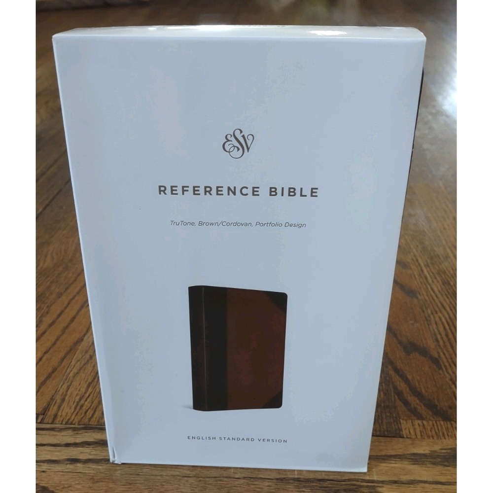 ESV Reference Bible Crossway TruTone Brown Cordovan Portfolio Design‎ NIB